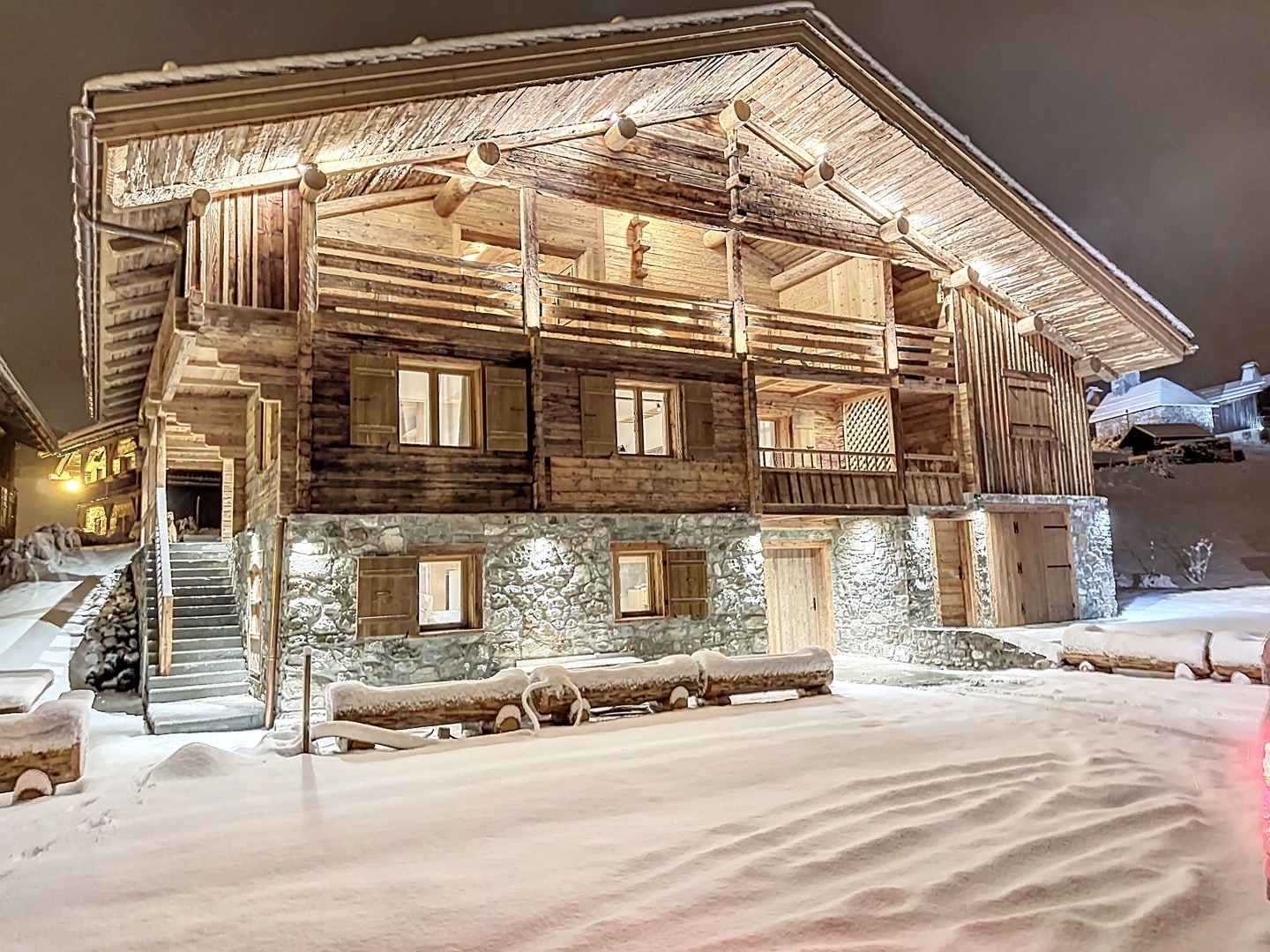 Chalet HappySnow nuit illuminée