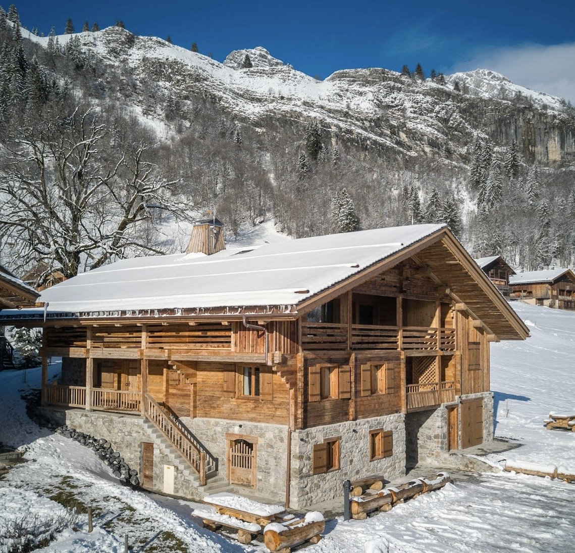 Chalet extérieur hiver